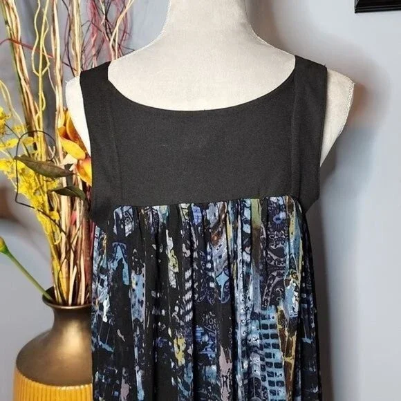 Vivienne Tam City Scape Blue Combo Dress Size Medium NWT - Picture 9 of 15